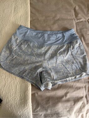RBX Light Blue Patterned Athletic Shorts
